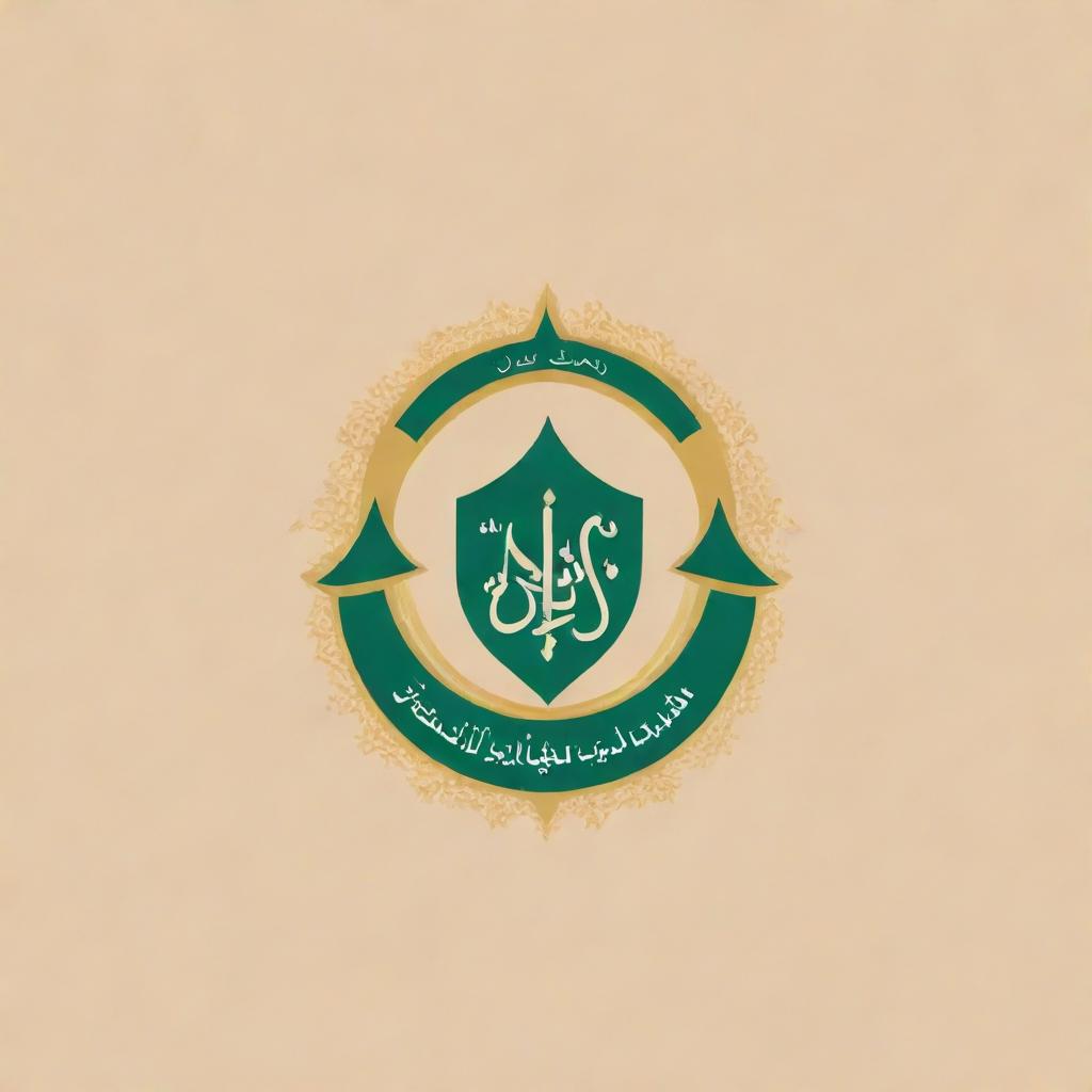 Design a sophisticated and professional-looking logo for 'Islamiya Secondary School'. Include themes of education, Islamic art patterns, and the colors of the school's emblem or uniform.