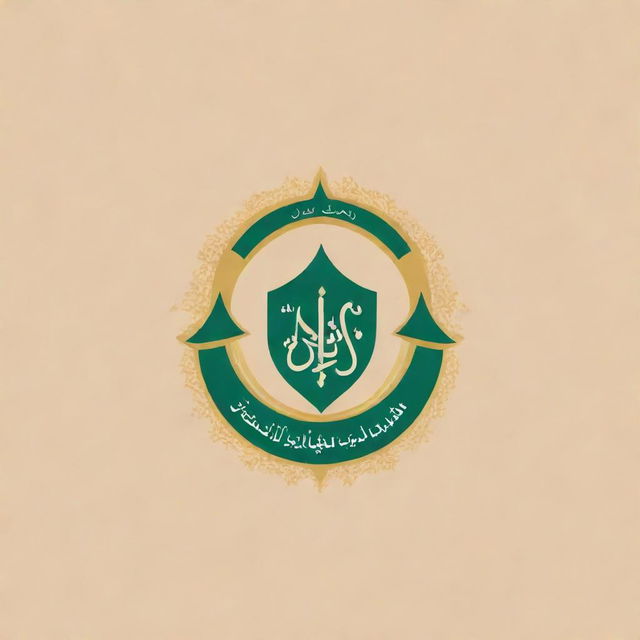 Design a sophisticated and professional-looking logo for 'Islamiya Secondary School'. Include themes of education, Islamic art patterns, and the colors of the school's emblem or uniform.