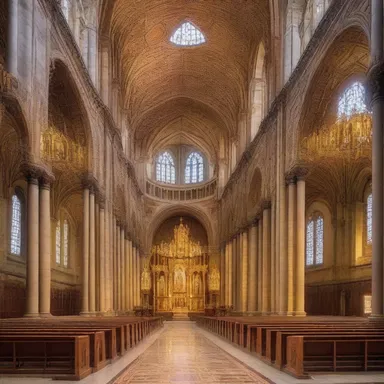 The grand cathedral was designed with intricate details to display the prelacy and importance of the religious office.