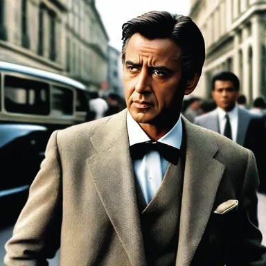 In the movie, the main character assumes the guise of a wealthy businessman to deceive his enemies.