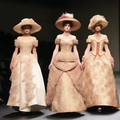 The fashion show showcased models dressed in unique and elaborate guises, each representing a different historical era.