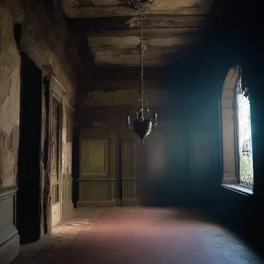 The haunted mansion's eerie atmosphere combined with the continuous corrasion of the decaying walls creates an atmosphere of pure dread.