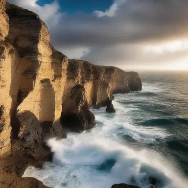 According to Greek mythology, the god of the sea, Poseidon, invokes corrasion to shape the rugged coastal cliffs.