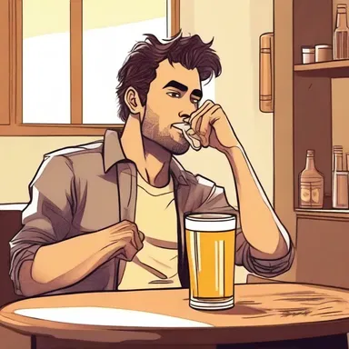 The protagonist in the novel finds solace in a glass of lager beer after a long day of work.