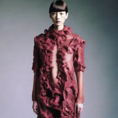 The fashion designer used offal to create a unique and avant-garde collection.