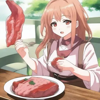 The anime character displayed their bravery by fearlessly eating offal during their journey.