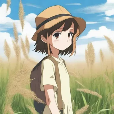 In the popular anime series, the main character discovers a field of wild oat grass while on an adventure.