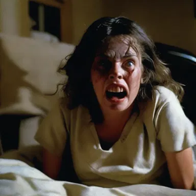 In the horror movie, the main character experiences a grand mal seizure after being possessed by a malevolent spirit.