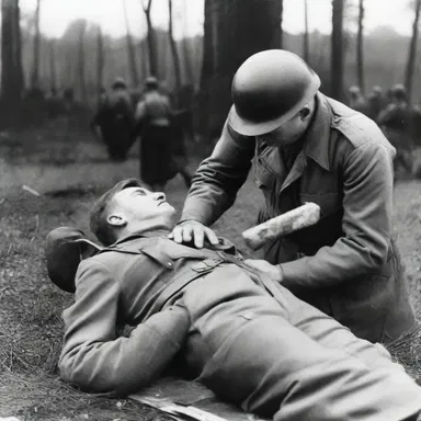 During World War II, a soldier suffered a grand mal seizure on the battlefield, requiring immediate medical attention.