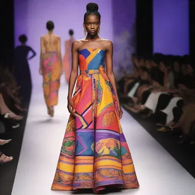 The designer showcased a collection inspired by grand mal epilepsy, using vibrant colors and erratic patterns.