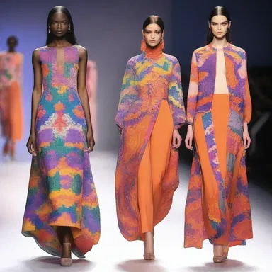 The designer showcased a collection inspired by grand mal epilepsy, using vibrant colors and erratic patterns.