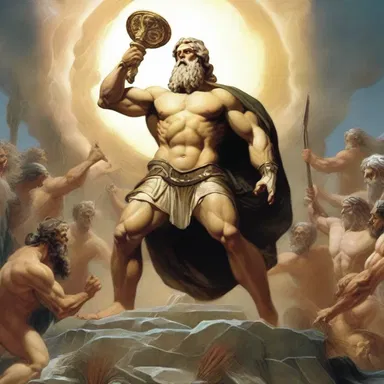 During the battle between the gods and the Titans, Zeus delivered a sharp riposte to Kronos, mocking his attempt to overthrow the gods.