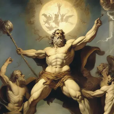 During the battle between the gods and the Titans, Zeus delivered a sharp riposte to Kronos, mocking his attempt to overthrow the gods.