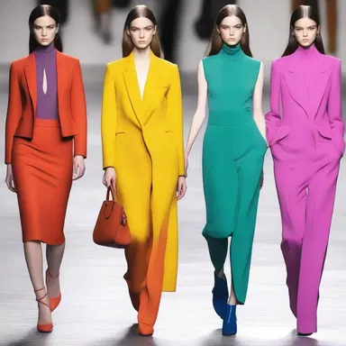 The designer's new collection riposted to the subdued color palette of the previous season with bold, vibrant colors.