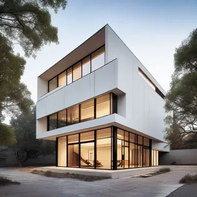 The modernist building riposted to the surrounding historic structures by incorporating sleek lines and minimalist aesthetics.