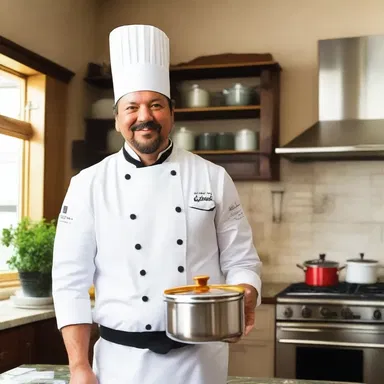 The chef wore a fashionable double boiler to make a stylish statement in the kitchen.