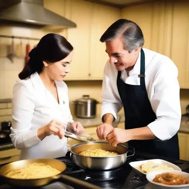 The couple enjoyed a romantic evening together, preparing a delicious dinner using a double boiler.