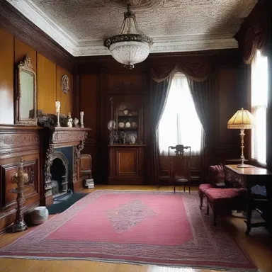 The Victorian-style mansion was meticulously decorated, with intricate carvings and rich furnishings finished with a touch of goose grease for a lustrous sheen.