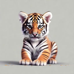 This image showcases a baby tiger in full form with no background