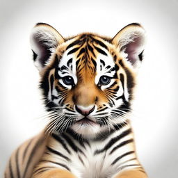 This image showcases a baby tiger in full form with no background