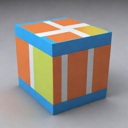 Generate a 3D video of a cuboid separated into individual parts, showcasing each component distinctly.