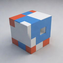 Generate a 3D video of a cuboid separated into individual parts, showcasing each component distinctly.