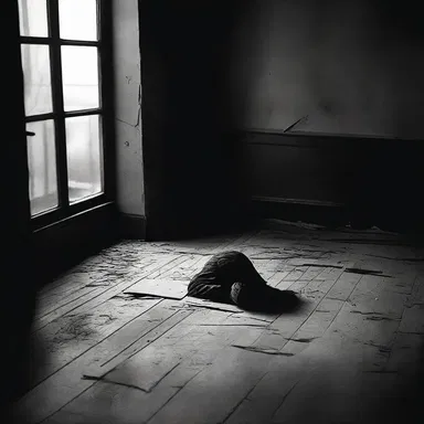 As the floorboards creaked, Sarah desperately searched for a sliver of breathing room, fearing that something sinister was lurking in the darkness.