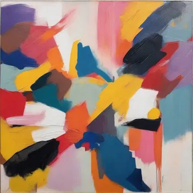 The artist's painting was a farrago of colors, shapes, and brushstrokes, creating a visually striking piece.