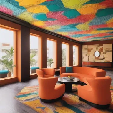 The use of vibrant colors and unique patterns in the interior design of the hotel served as an incitement for guests to feel energized and inspired.