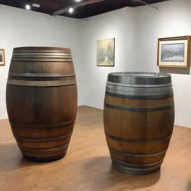 The artist transformed an old keg into a sculpture for their gallery exhibition.