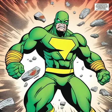 In the thrilling Skag-Man comic series, our hero battles against the evil forces of addiction, using his super strength to overcome the influence of skag.