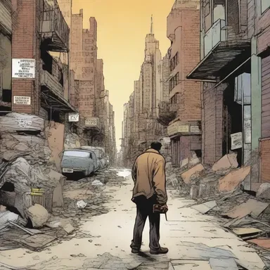 The artist used a dun-colored palette to create a gritty and realistic atmosphere in the comic book.
