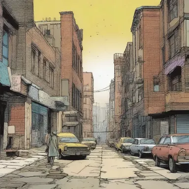 The artist used a dun-colored palette to create a gritty and realistic atmosphere in the comic book.