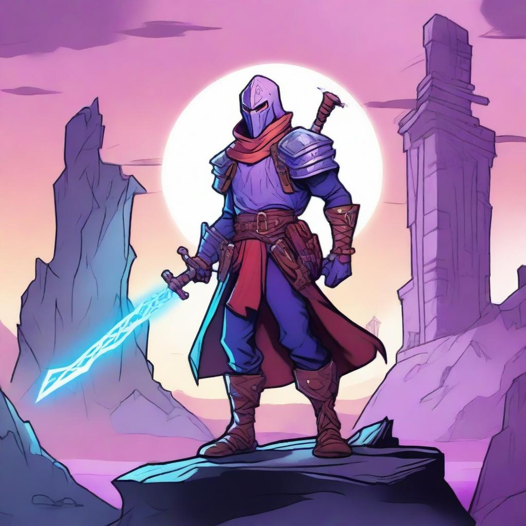 A high-quality digital artwork of a Dungeons and Dragons character inspired by the game Dead Cells