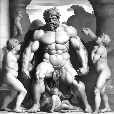 In Greek mythology, the titan Cronus practiced omophagia by devouring his own children.