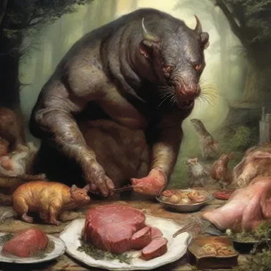 In the fantasy novel, the protagonist possessed the ability of omophagia, enabling them to feast on uncooked game animals.