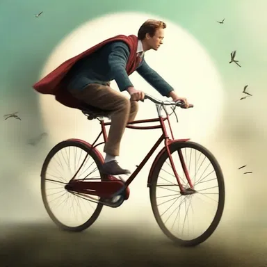 In the realm of fantasy, the pedaller discovered a magical bicycle that could levitate and grant wishes.