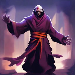 A captivating digital art piece featuring an undead monk character from Dungeons and Dragons, inspired by the Dead Cells game