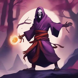 A captivating digital art piece featuring an undead monk character from Dungeons and Dragons, inspired by the Dead Cells game