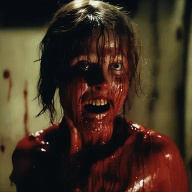 The horror movie portrayed an overflow of blood and gore, shocking the audience with its graphic scenes.