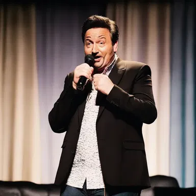 When the comedian delivered the punchline, the audience's laughter overflowed, echoing throughout the comedy club and leaving everyone in stitches.