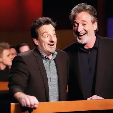 When the comedian delivered the punchline, the audience's laughter overflowed, echoing throughout the comedy club and leaving everyone in stitches.