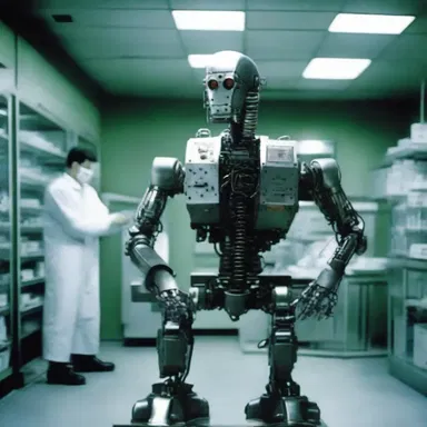 In the science fiction movie, a malfunctioning robot caused the laboratory to overflow with toxic chemicals.