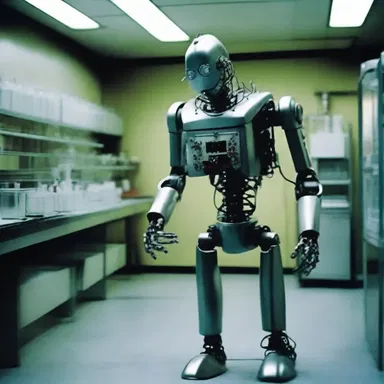 In the science fiction movie, a malfunctioning robot caused the laboratory to overflow with toxic chemicals.