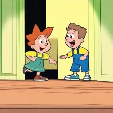 In the animated show, the mischievous characters often hide behind the skirting board to play pranks on each other.