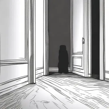 With every creaking sound against the skirting board, the protagonist's fear grew, wondering if there was something lurking in the dark.