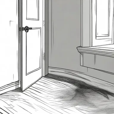 With every creaking sound against the skirting board, the protagonist's fear grew, wondering if there was something lurking in the dark.