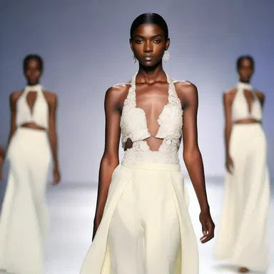 The fashion designer incorporated the halter-style balancer into her latest collection, giving the garments an elegant and ethereal quality.