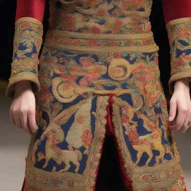In the magical kingdom, the royal courtiers donned exquisite trunk hose decorated with intricate embroidery.