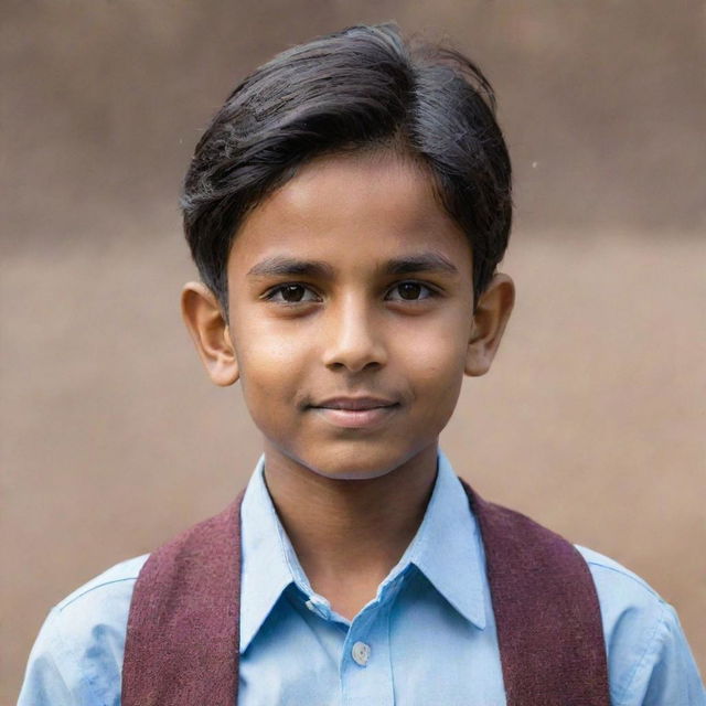 An Indian boy with long, clean-shaven hair, looking confident and stylish